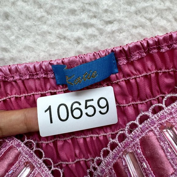 Y2K Vintage Barbie Pink Princess Cami Camisole Top S Small Satin Rhinestone - Picture 11 of 11